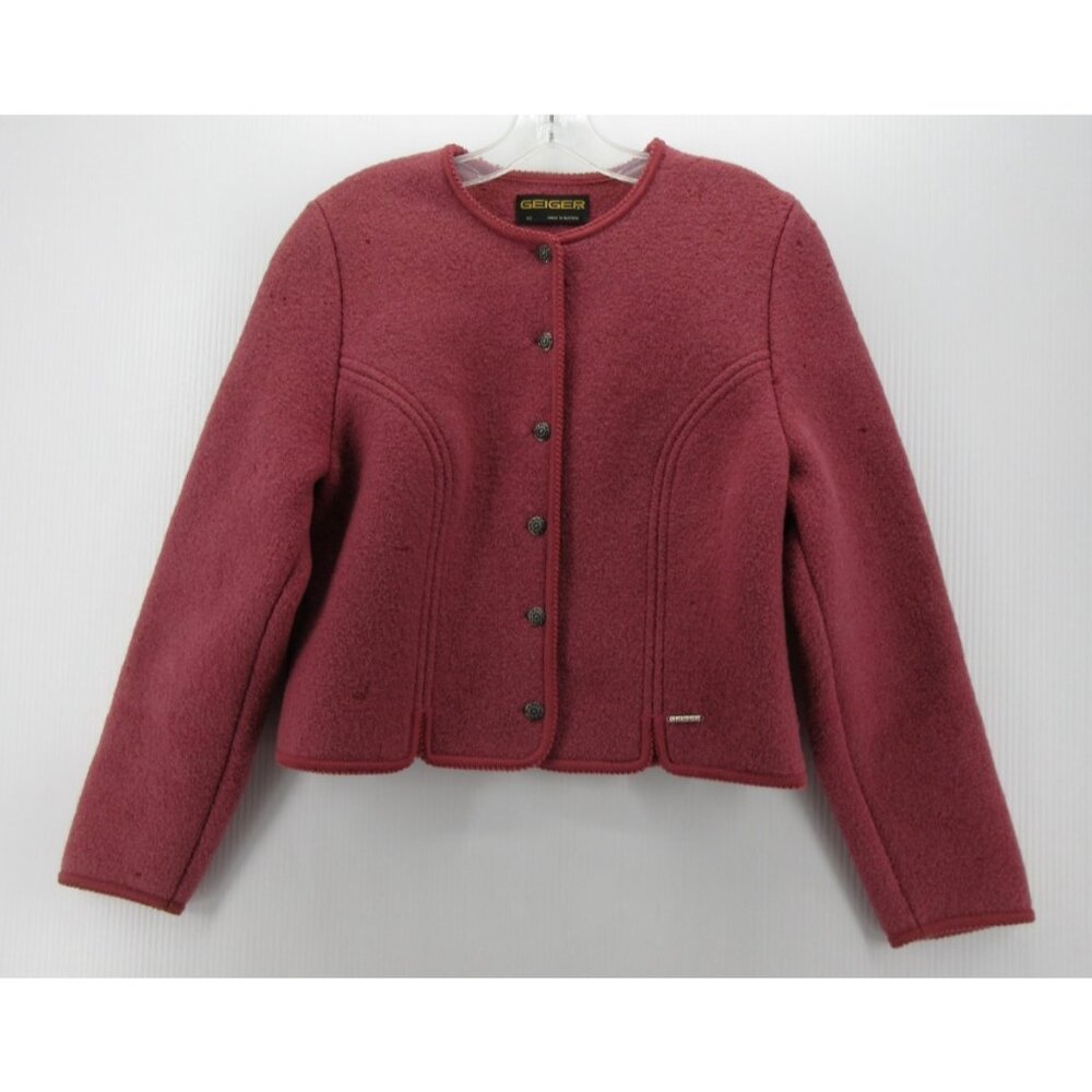VINTAGE Geiger Sweater 42 Wool Cardigan Button Up Austrian Medium *
